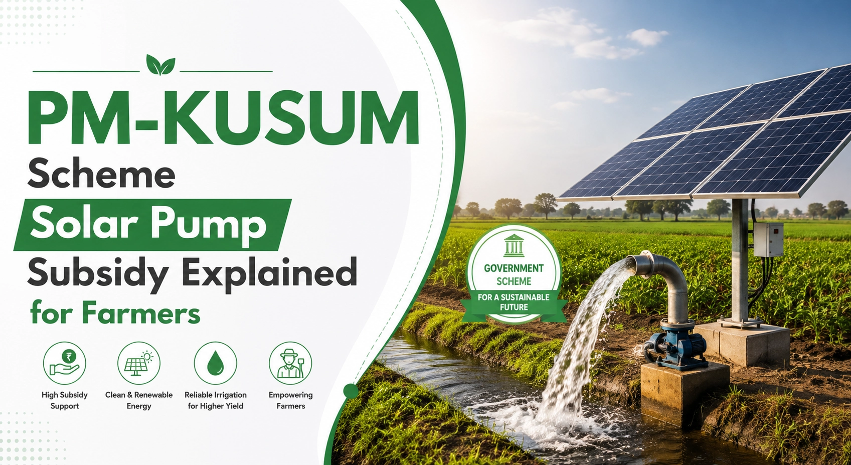 PM-KUSUM Scheme Solar Pump Subsidy Explained for Farmers